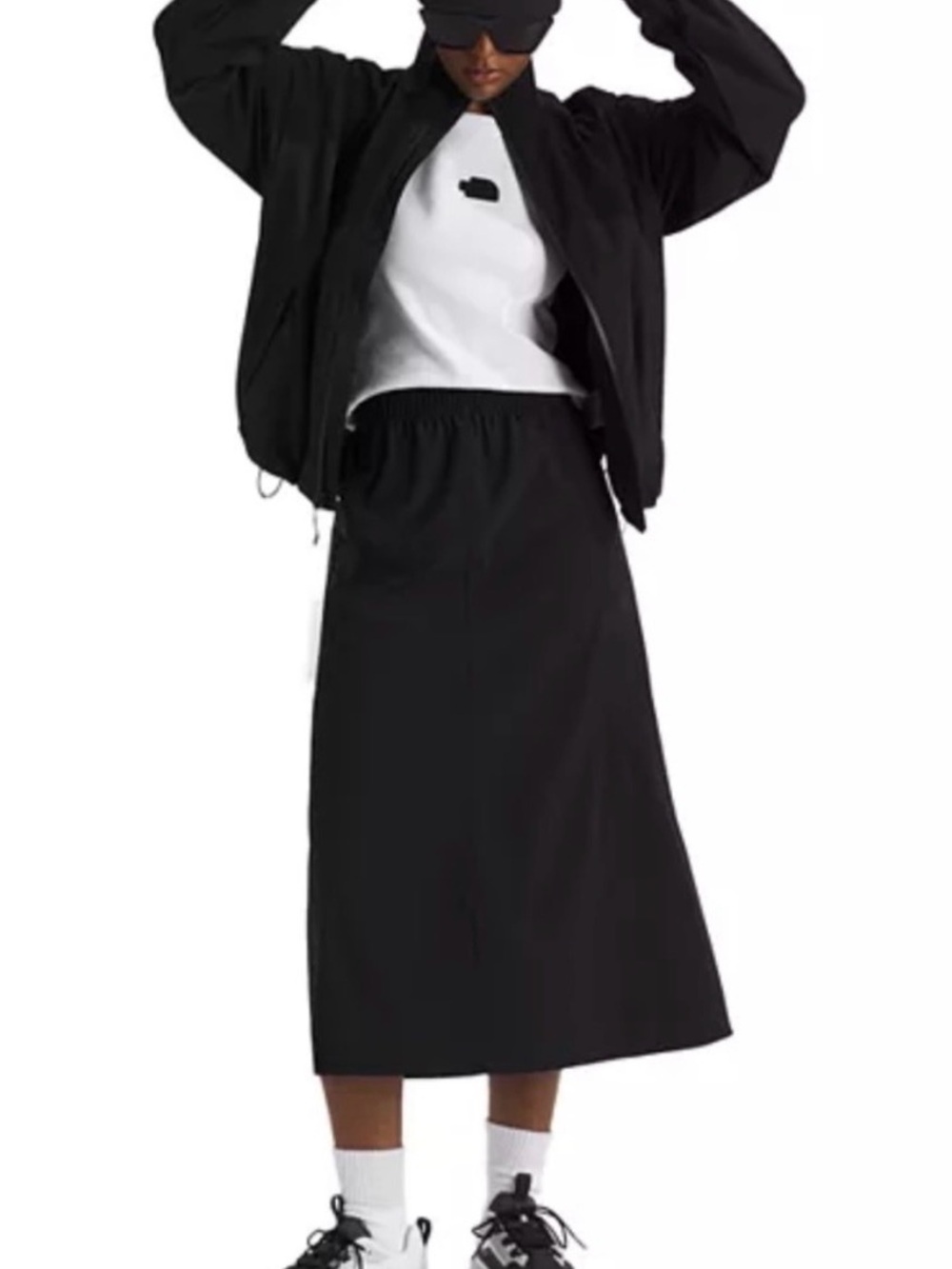The North Face Skirt XL North Dome Wind Streetwear Black Sporty Gorpcore Midi